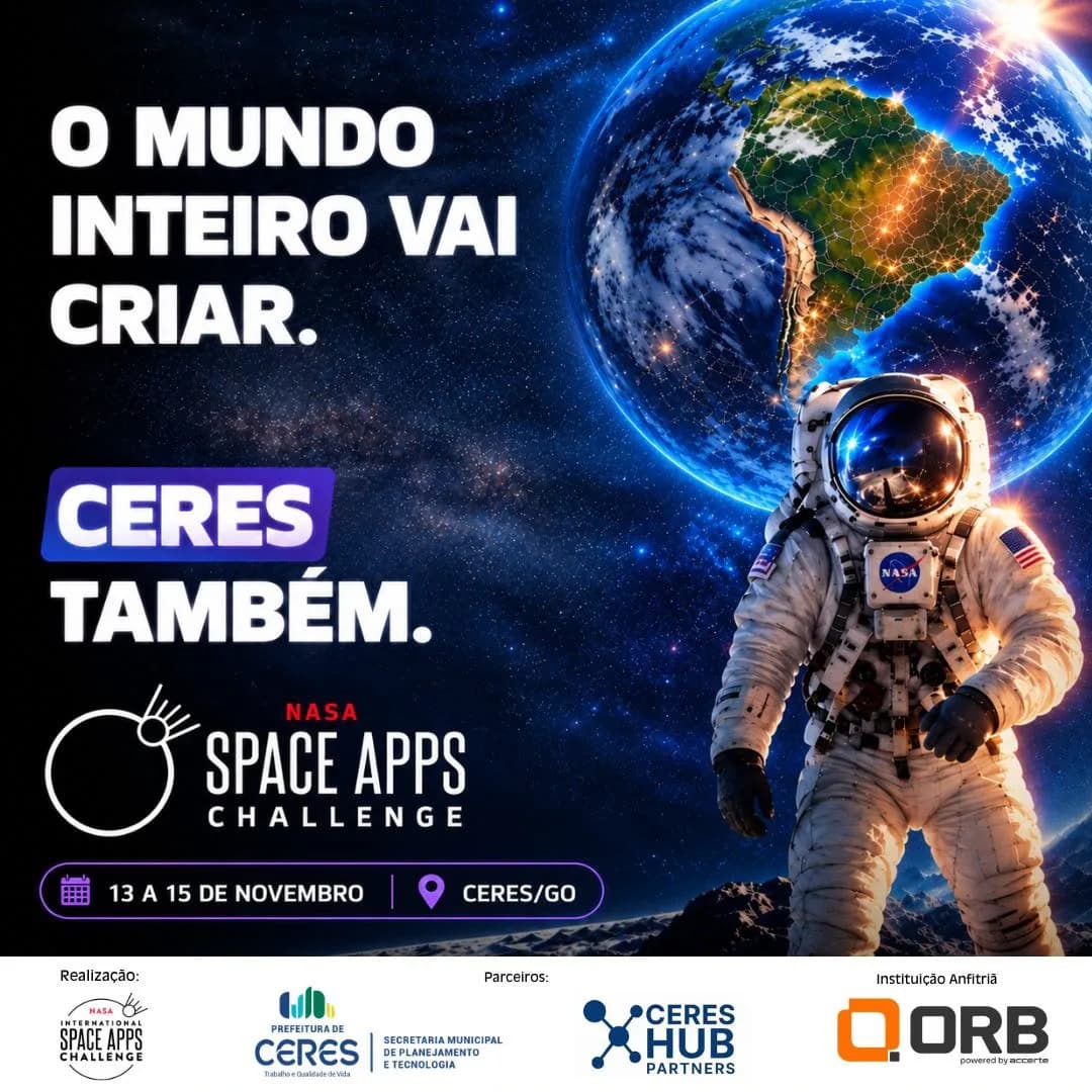 NASA INTERNATIONAL SPACE APPS CHALLENGE TERÁ ETAPA EM CERES EM NOVEMBRO
