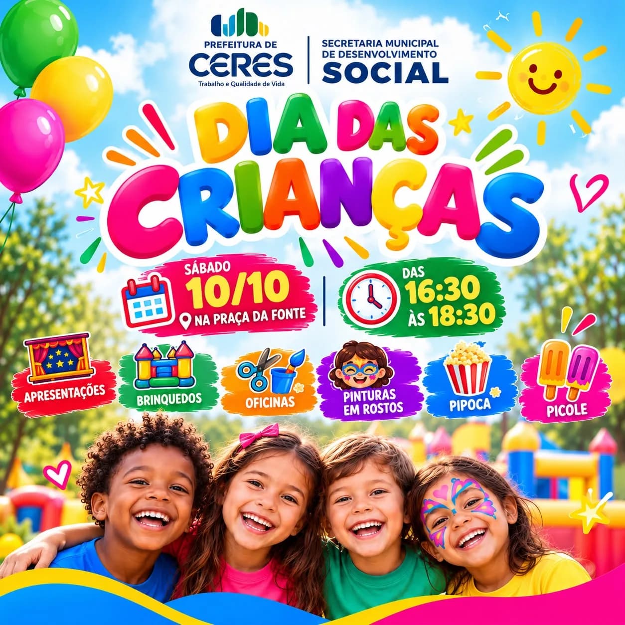 CERES PROMOVE TARDE ESPECIAL PARA COMEMORAR O DIA DAS CRIANÇAS