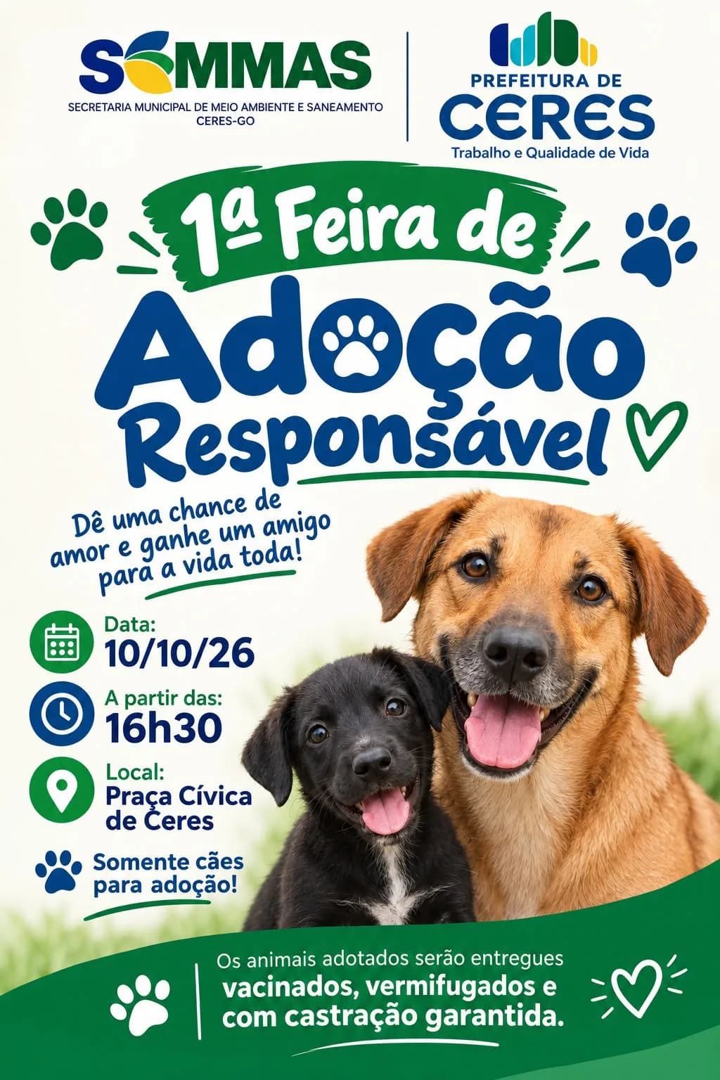 CERES REALIZA 1ª FEIRA DE ADOÇÃO RESPONSÁVEL NESTE SÁBADO