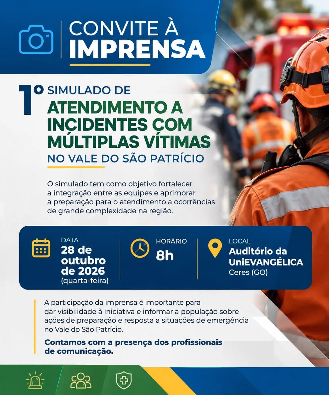 CERES RECEBE 1º SIMULADO DE ATENDIMENTO A INCIDENTES COM MÚLTIPLAS VÍTIMAS
