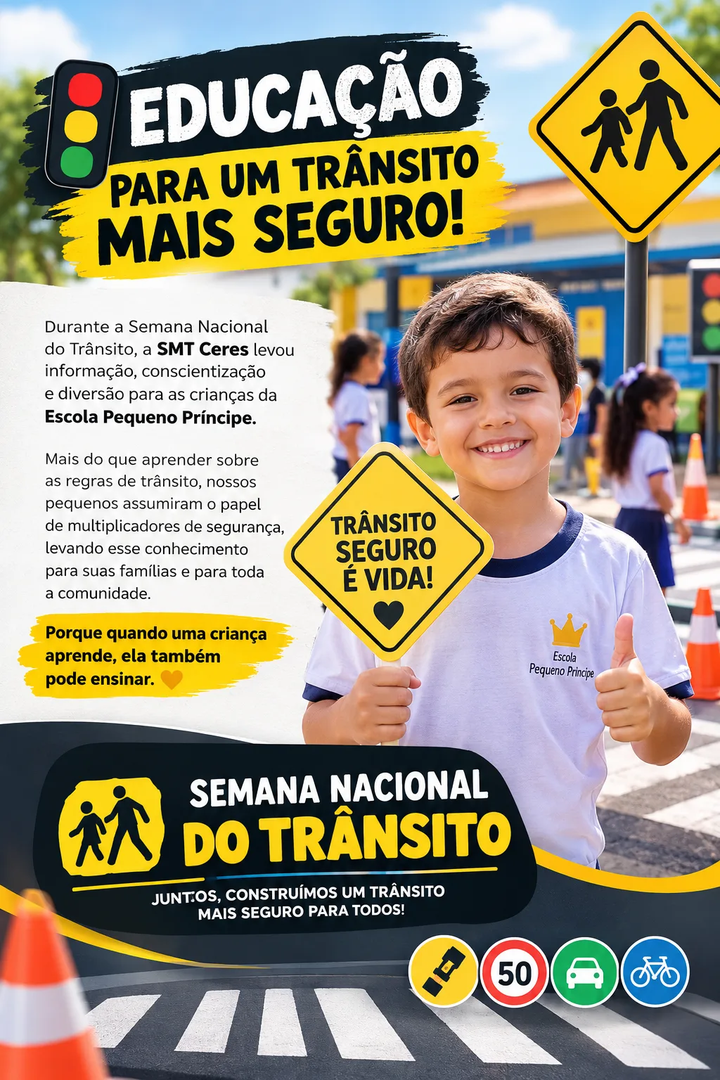 SEMANA DO TRÂNSITO LEVA EDUCAÇÃO E CONSCIENTIZAÇÃO A CRIANÇAS EM CERES