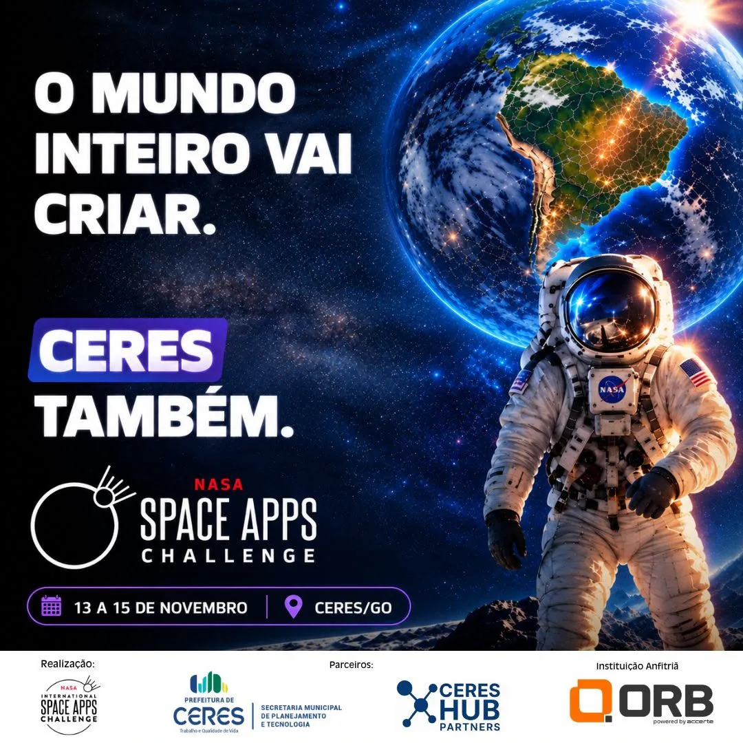 NASA INTERNATIONAL SPACE APPS CHALLENGE TERÁ ETAPA EM CERES EM NOVEMBRO